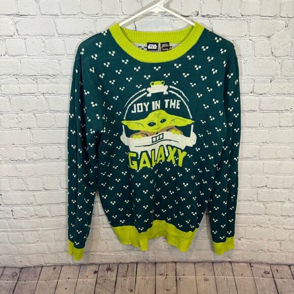 Star Wars Joy to the Galaxy Baby Yoda Christmas Sweater - Picture 1 of 3